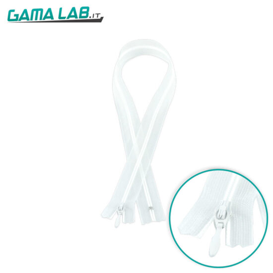 Cerniera lampo fissa trasparente