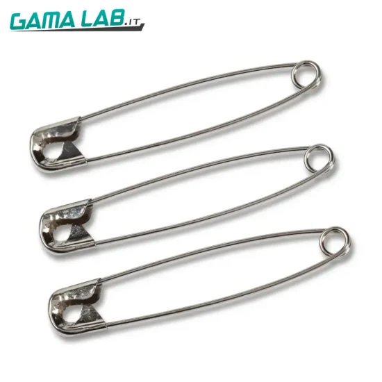 85226 Spille di sicurezza con spirale acciaio No. 4 argento 57 mm - 12pz