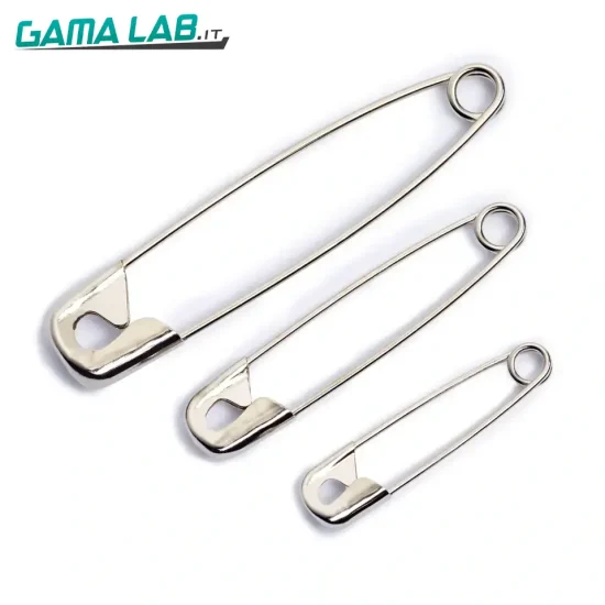 85277 Spille di sicurezza con spirale acciaio No. 4 argento 57 mm - 1000pz