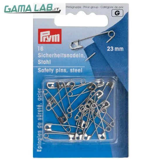 85440 Spille di sicurezza con spirale acciaio No. 2/0 argento 23mm - 16pz