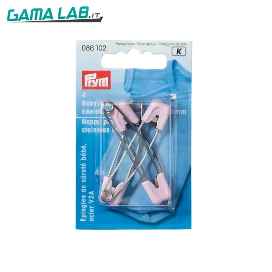 86102 Spille di sic. x bambini acc. inossidabile 55 mm rosa - 4pz