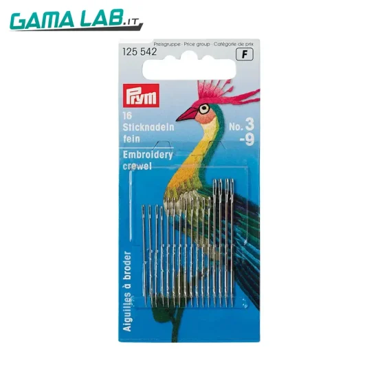125542 Aghi per ricamo 'Crewel' No. 3-9 ass. - 16pz