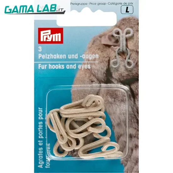 261456 Ganci ed occhielli per pellicceria beige - 3pz