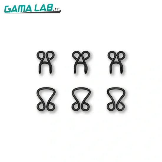 261549 Ganci ed occhielli per busti ottone No. 13 nero - 6pz