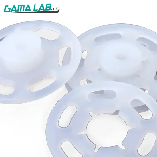 347113 Bottoni automatici rotonda plastica 7 mm trasparente - 1000pz