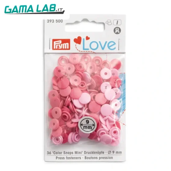 393500 Prym Love Bottoni a pressione Color Snaps Mini rosa - 36pz