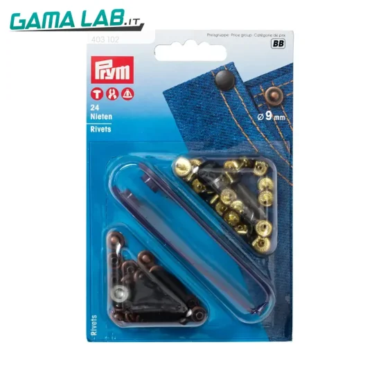 403102 Rivetti 9 mm rame antico/ossido - 24pz