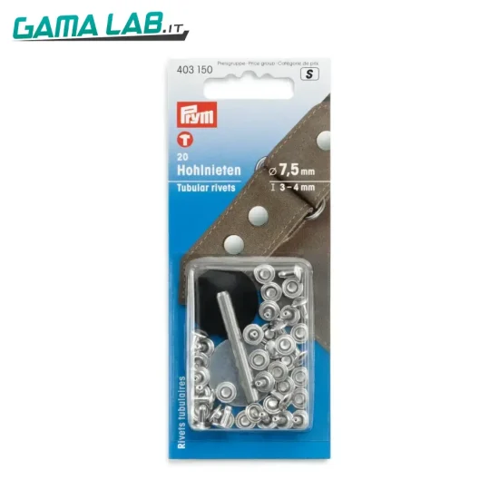 403150 Rivetti tubolari 3-4 mm argento - 20pz
