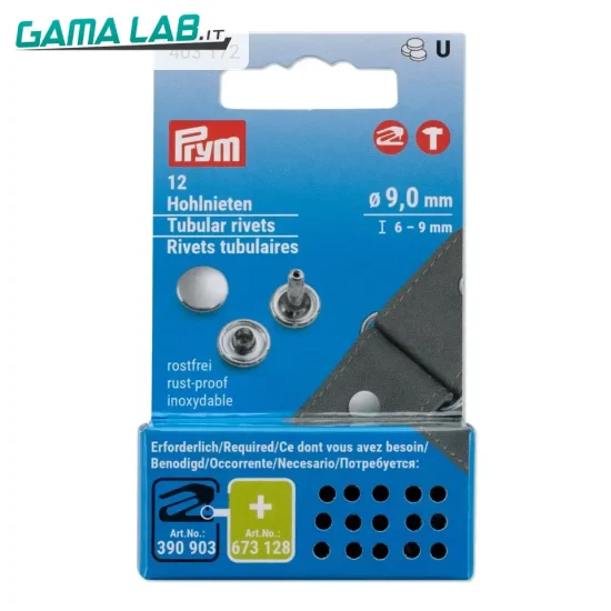 403172 Rivetti tubolari ott.6-9 mm arg. 12 pz - 12pz