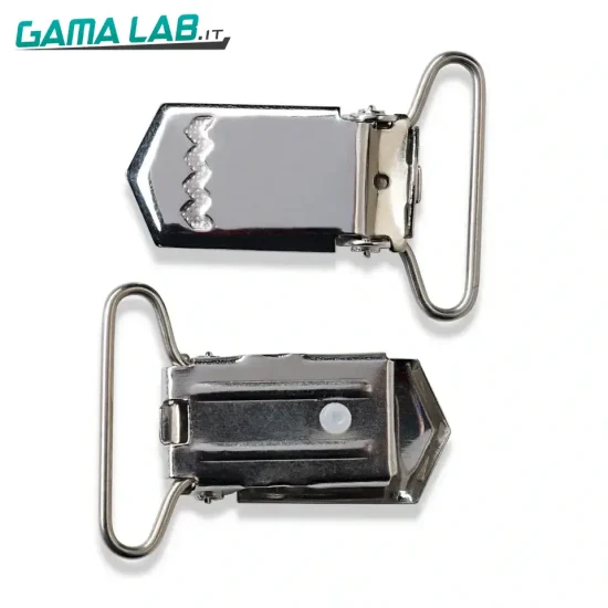 405270 Clips per bretelle acciaio 35 mm argento - 2pz