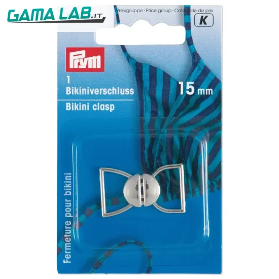 416126 Clip per bikini e cinture metallo gancio 15 mm argento - 1pz
