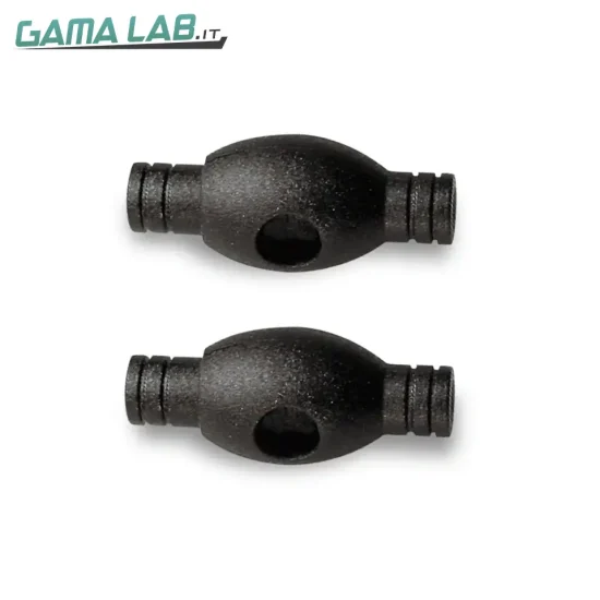 416631 Bloccacordoncini con 1 foro plastica nero - 2pz