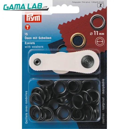 541381 Occhielli con rondelle ottone 11 mm ossido - 15pz