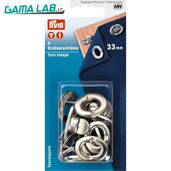 545510 Rondelle rotanti 33 mm argento - 4pz