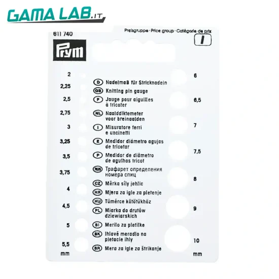 611740 Misuratore ferri e uncinetti - 1pz