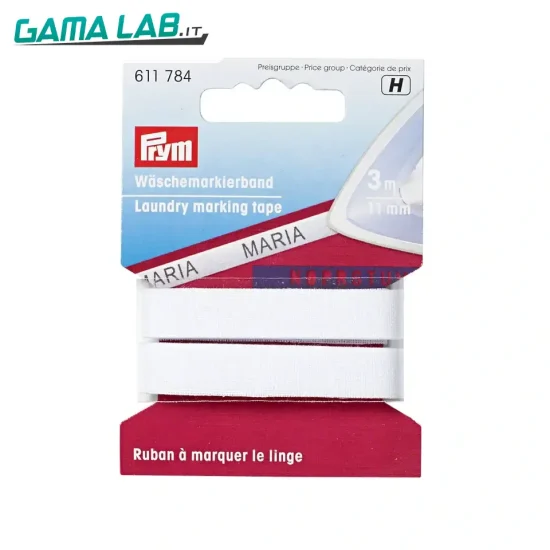 611784 Fettuccia marca-biancheria cotone 11 mm bianco - 3m