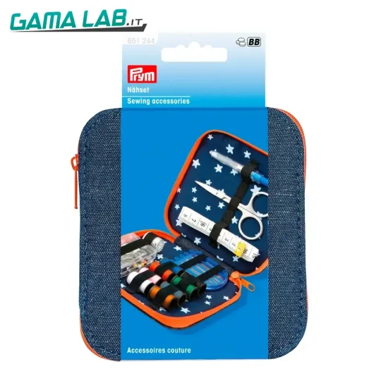 651244 Necess. cuc. jeans chius. lampo arancio - 1pz