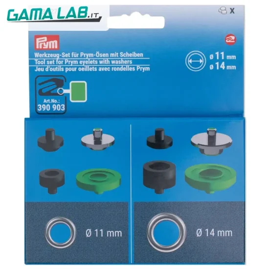 673127 Set strumenti per occhielli 11+14 mm 8pz - 8pz