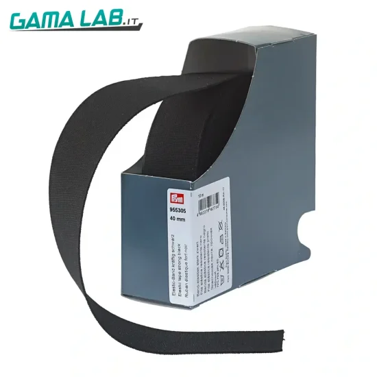 955305 Nastro elastico resistente 40 mm nero - 10m