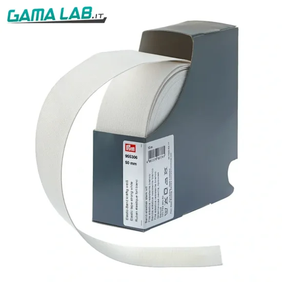 955306 Nastro elastico resistente 50 mm bianco - 10m