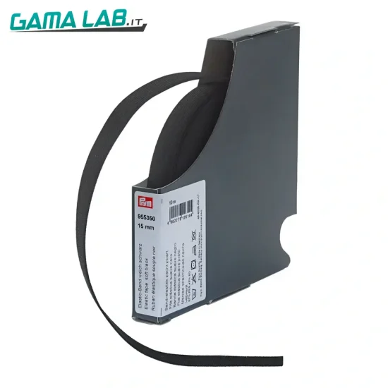 955350 Nastro elastico soffice 15 mm nero - 10m
