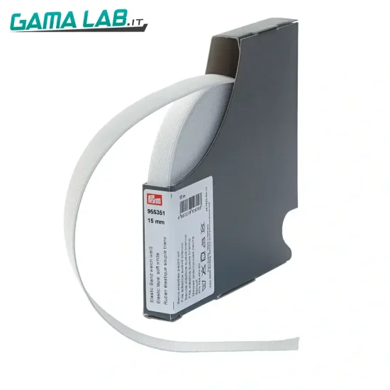 955351 Nastro elastico soffice 15 mm bianco - 10m