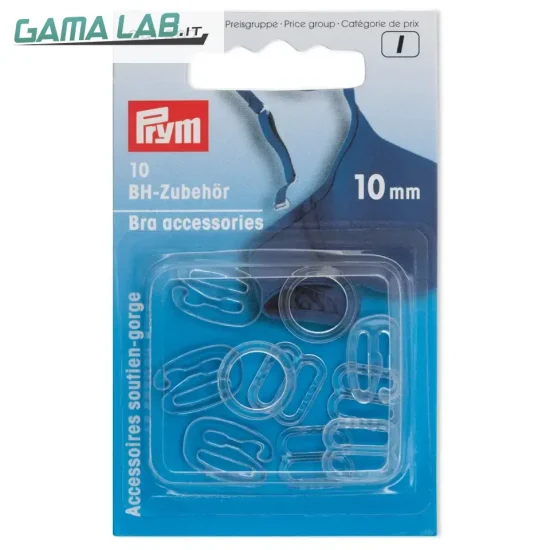 991897 Accessori per reggiseno plastica 10 mm ass. transparente - 10pz