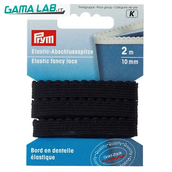 995103 Elastico dentato 10 mm nero - 2m