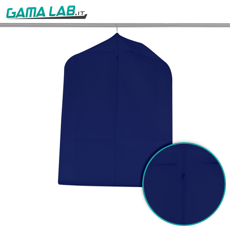 Custodia per abiti in tnt con spalle sagomante blu navy - Gama Lab